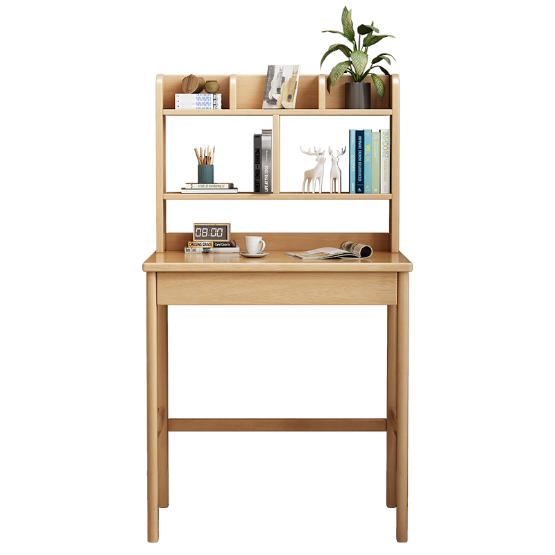 昭希 北欧实木书桌椅套装卧室家用中小学生学习桌课桌写字台式电脑桌子小户型书房家具 书架款书桌（颜色备注） 0.6米