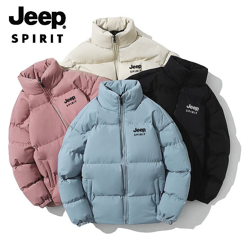 JEEP SPIRIT羽绒棉服男秋冬季2024新款洋气面包棉衣外套冬天加厚棉袄 黑色+面包服【宽松版型】 M 建议【80-100斤】