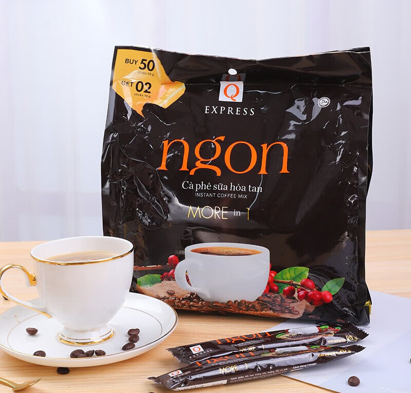 茗仟越南q牌qcafe咖啡三合一速溶特浓香浓ngon咖啡1040克/52包