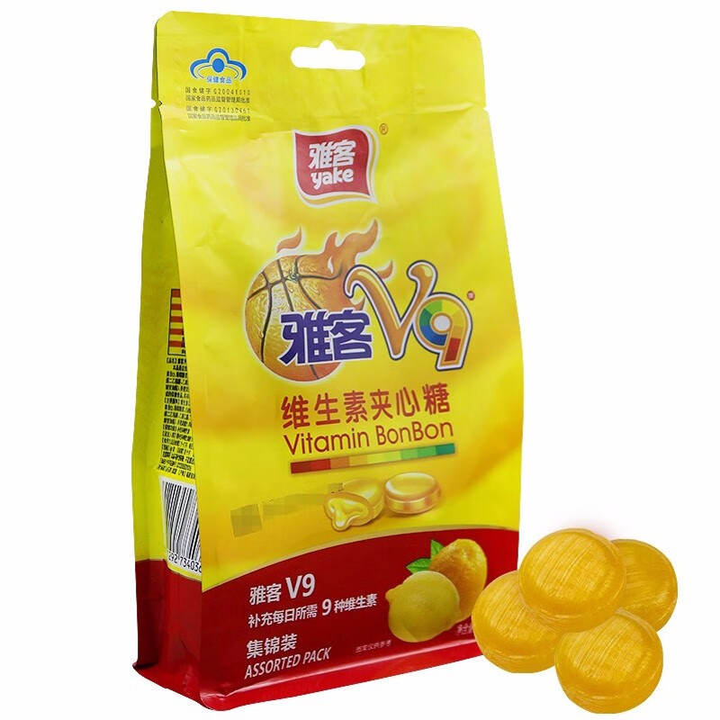 雅客 雅客v9维生素夹心糖 集锦装 132g(6g/粒*22粒) 补充每日所需9种