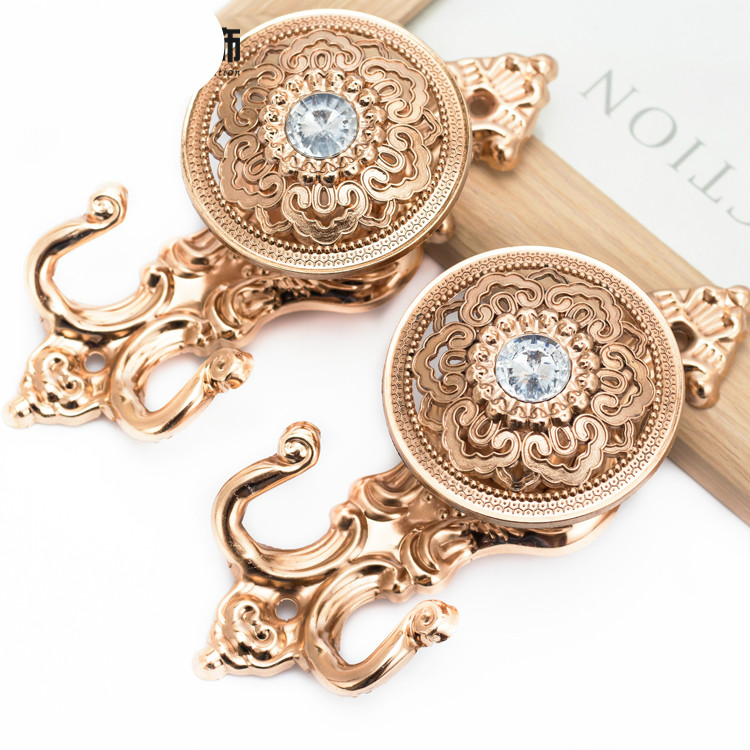 梦茜儿锌合金云纹金属挂钩 窗帘配件辅料挂球绑带墙钩壁钩衣帽钩子的