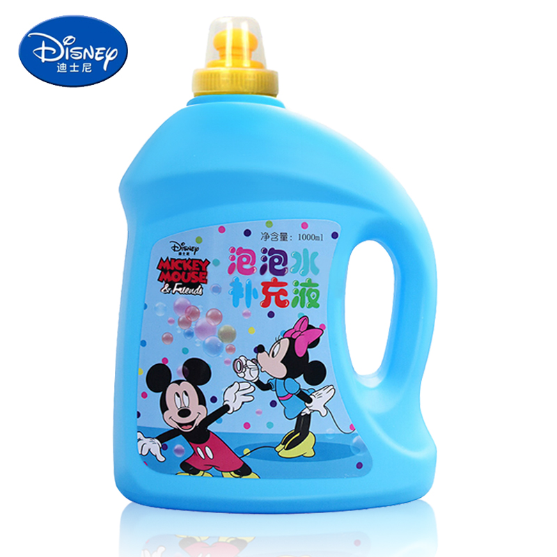 迪士尼Disney 泡泡液泡泡机补充液 儿童泡泡枪泡泡水 超大瓶1000ml 吹泡泡玩具生日礼物918-11