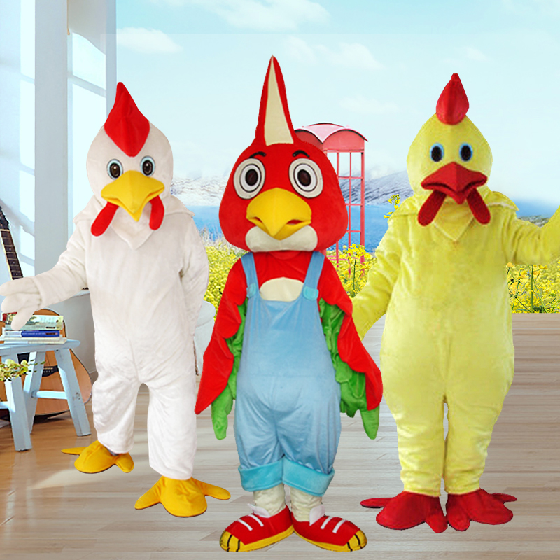 鸡卡通人偶服装大公鸡活动表演玩偶道具服饰行走演出动漫衣服 白鸡1件