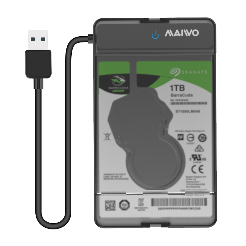 麥沃（MAIWO） 移動(dòng)硬盤盒 2.5英寸臺(tái)式筆記本外置機(jī)械SSD固態(tài)SATA串口硬盤盒 5Gbps傳輸 【USB3.0】2.5英寸硬盤盒-黑色（RGB燈）