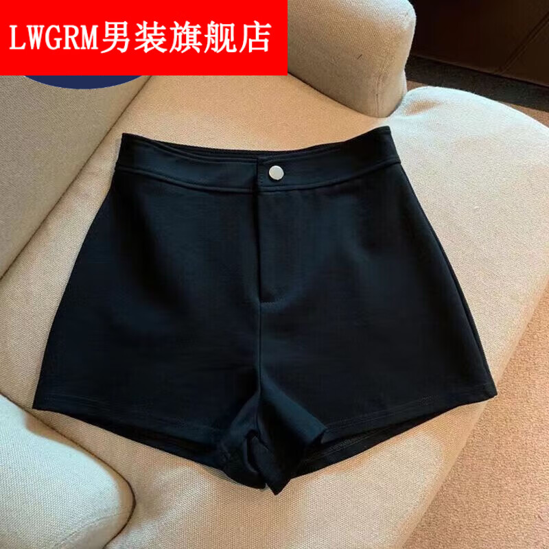 lwgrm下半身消失打底短裤小个子显高外穿短裤下衣失踪防弹力裤 黑色