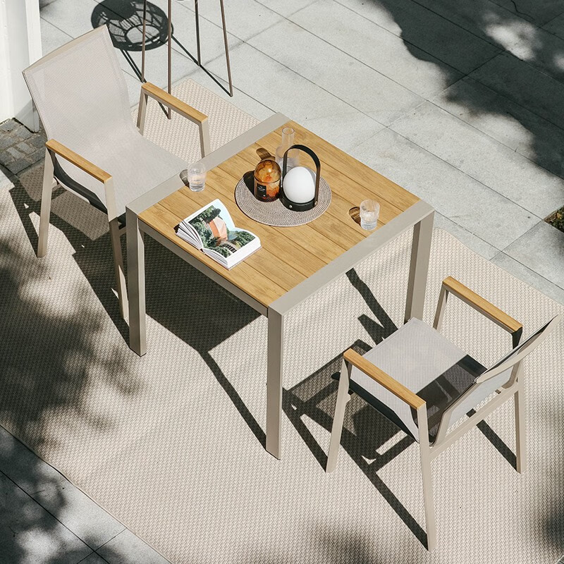 MWH户外休闲桌椅组合庭院防水防锈桌子椅子现代简约北欧室外餐桌椅 1方桌2椅