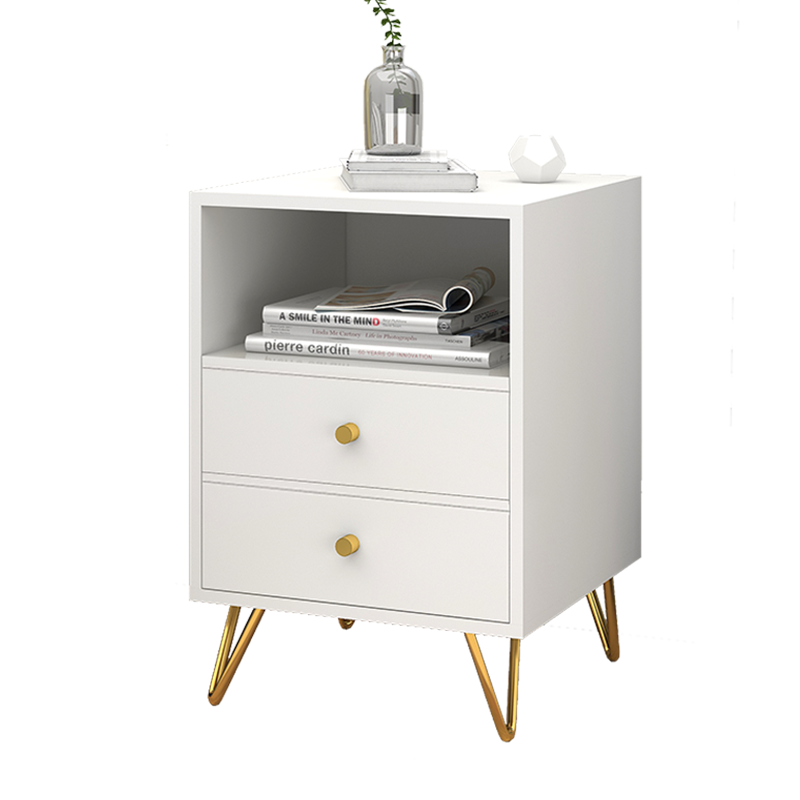 木以成居 床头柜 卧室小床边柜 简约带抽屉储物柜子 暖白色 暖白色 LY-4223W