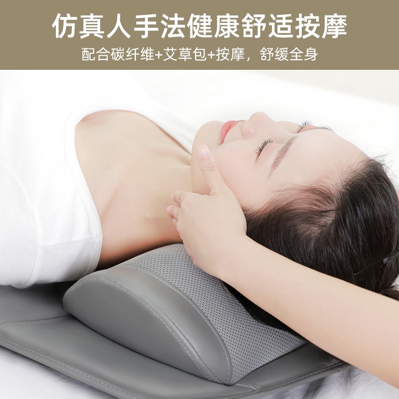 HKA 日本按摩垫全身颈椎按摩器气囊揉捏按摩床垫躺靠垫腰背肩颈部加热家用电动长辈送礼 豪华至尊款(灰色)