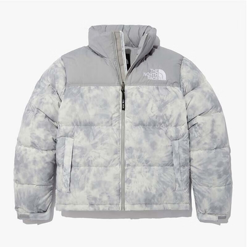 北面(the north face)羽绒服女士 1996  nuptse扎染印花时尚保暖舒适