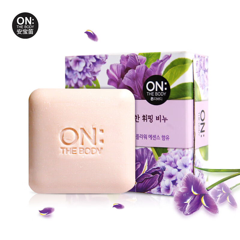 安宝笛(ON THE BODY) 韩国进口 鸢尾花味洁肤香皂90g 温和清洁 深层清洁