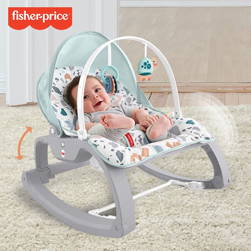 费雪（Fisher-Price）多功能宝宝新生儿摇椅婴儿用品安抚儿童哄睡玩具礼物 多功能轻便摇椅梦幻乐园款