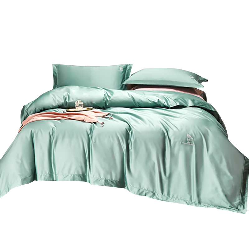 穗宝寐享·帛绿色床笠四件套 亲肤纯棉家纺床上用品 舒适四件套 帛绿色 1.5m床
