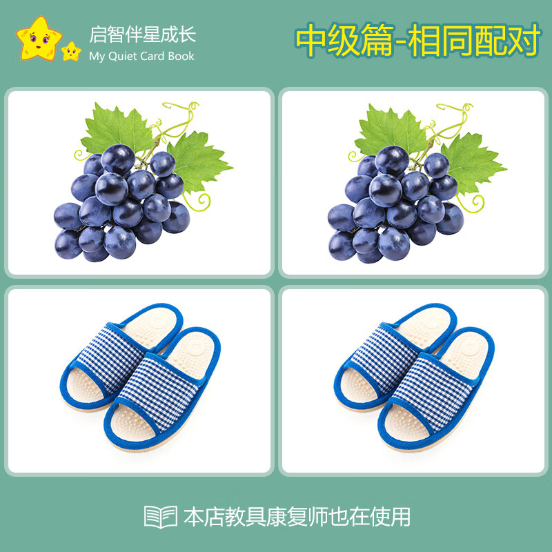 相同配对卡动物水果配对卡片自闭症 孤独症 儿童语言