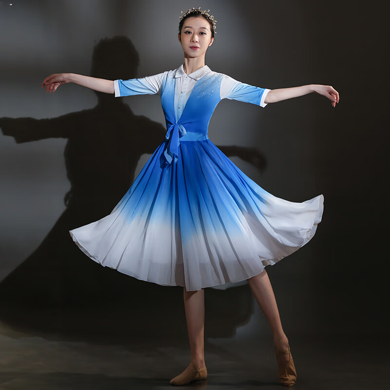 韩蔓语现代舞演出服女青春活力开场舞台连衣裙中学生合唱团舞蹈表演