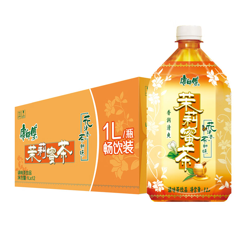 康师傅茉莉味饮料饮品大瓶畅饮装整箱 茉莉蜜茶1l*12瓶 茉莉蜜茶1l*12