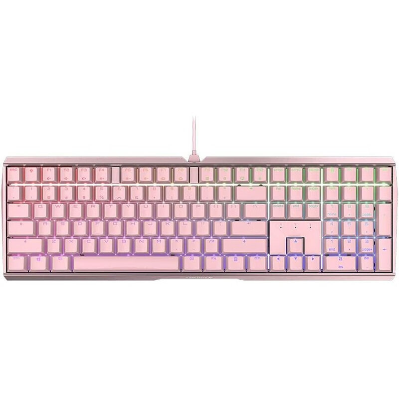 0 s 有线机械游戏键盘 游戏玩家 樱桃轴 粉红色 新款 黑轴