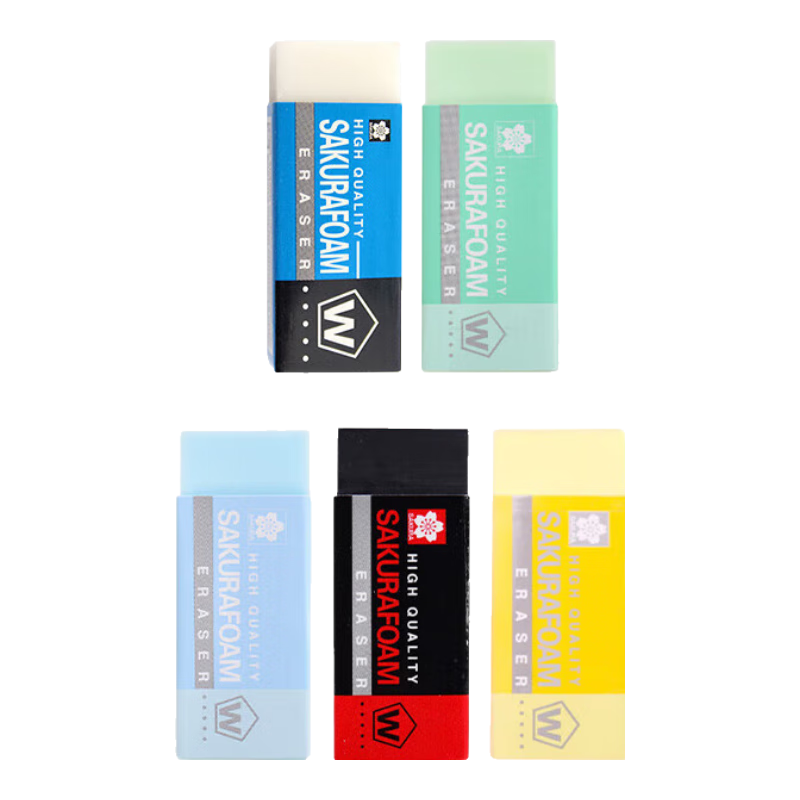 樱花(SAKURA)橡皮擦学生考试美术绘图 美术素描用男生推荐小号5块装