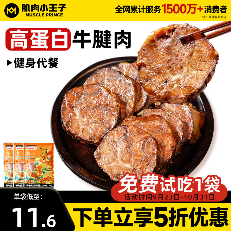 肌肉小王子卤牛肉80g*6袋 高蛋白即食健身代餐轻食酱牛腱子肉熟食品