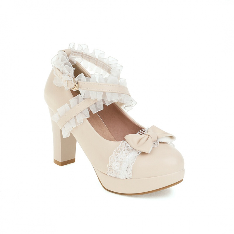 法英莎洛丽塔鞋子小高跟lolita鞋子梅露露鞋女秋季新款百搭大码女鞋41