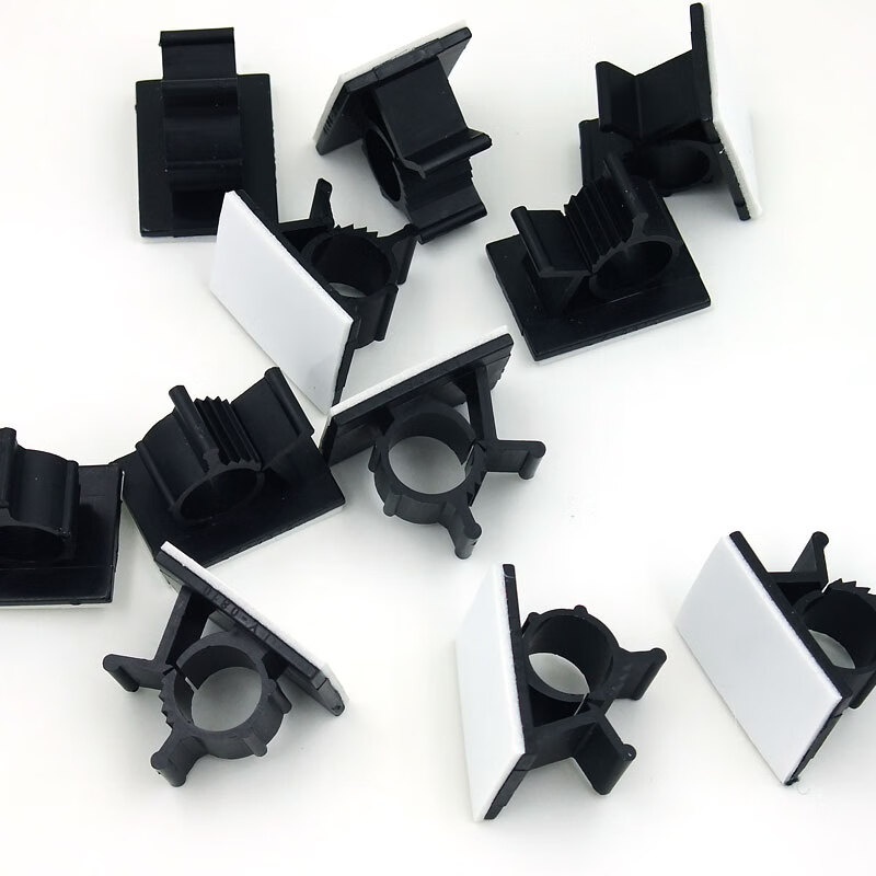 哩嗹啰嗹可调式固定座电线扣线卡 黑色10个装