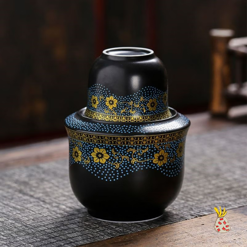 驰诺陶瓷烫酒壶老式怀旧温酒具中式半斤二两白酒温米酒清酒仿古小酒盅