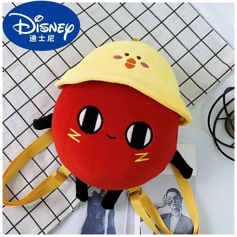 迪士尼(disney)ins风高颜值洋气耐用耐脏可爱蛋仔派对红小豆双肩包