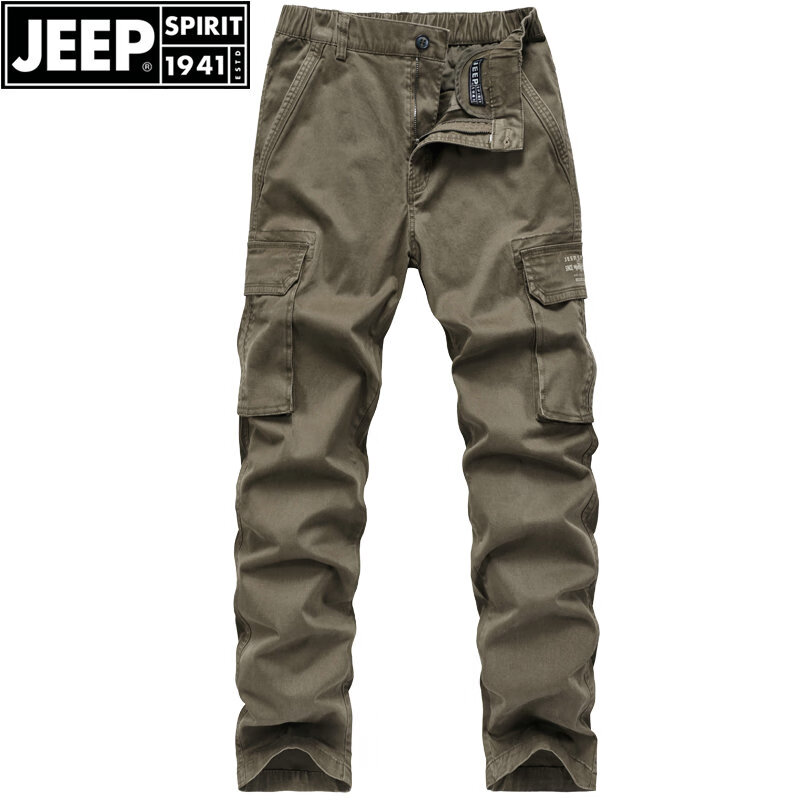 工装长裤男士秋季户外休闲棉质男裤微弹宽松直筒多口袋长裤子大 