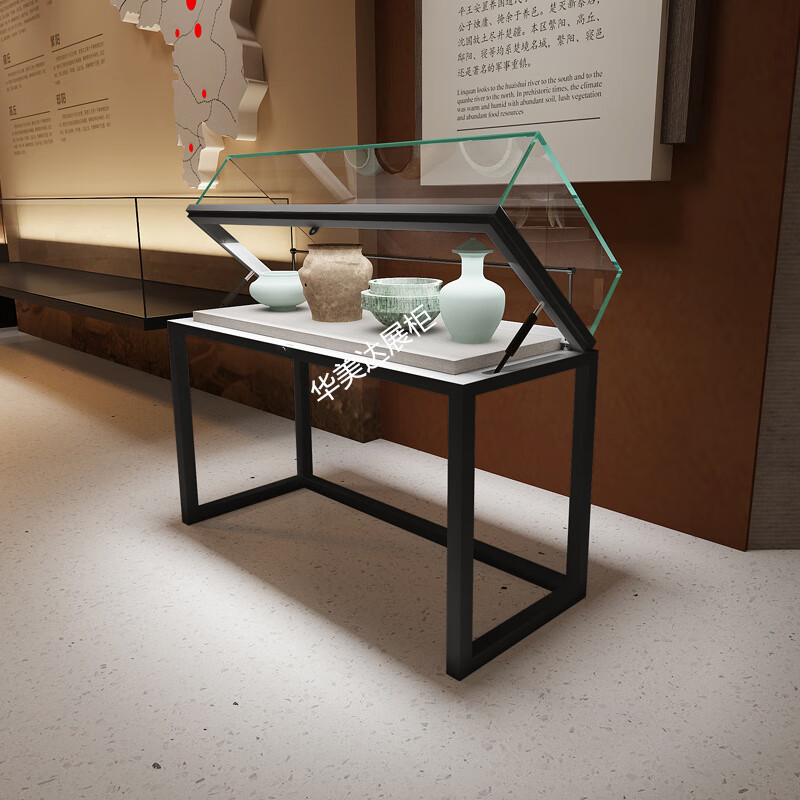 匠超白玻璃字画作品陈列展览柜子定做液压博物馆展示柜陶瓷玻璃展柜