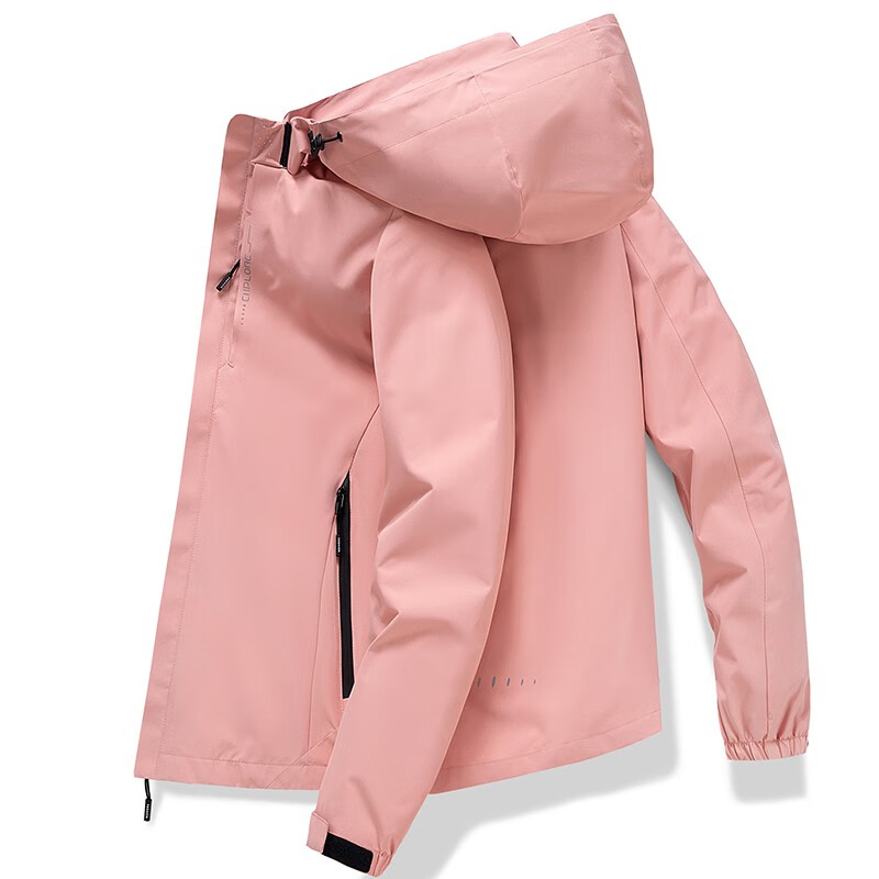 金盾冲锋衣外套男春秋青年夹克可拆帽情侣外套 男款【深灰】 2XL