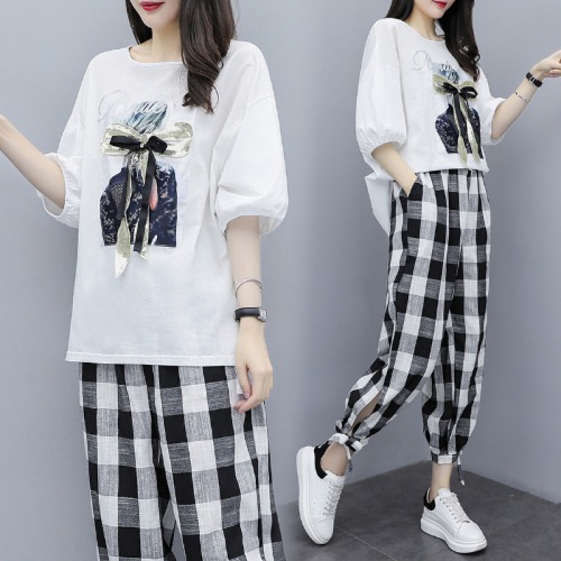 女生小姐姐夏天穿的衣服套装潮流好看2022夏季新款时尚减龄宽松遮肚