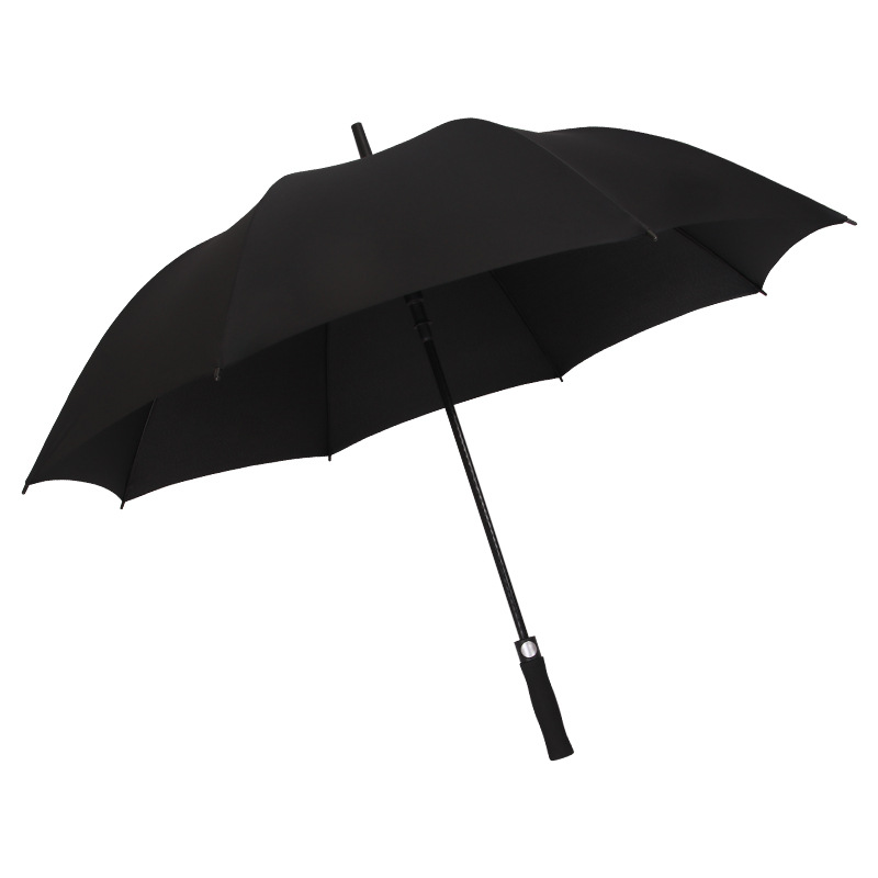 雨笙（USUN）超大高尔夫伞双层商务直杆伞抗风晴雨伞全纤维 双层黑色