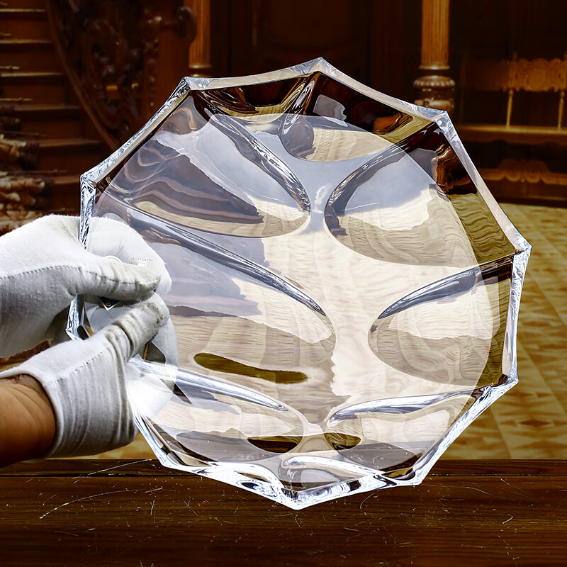 高斯(glass)捷克进口水晶玻璃水果盘乔迁搬家开业礼物