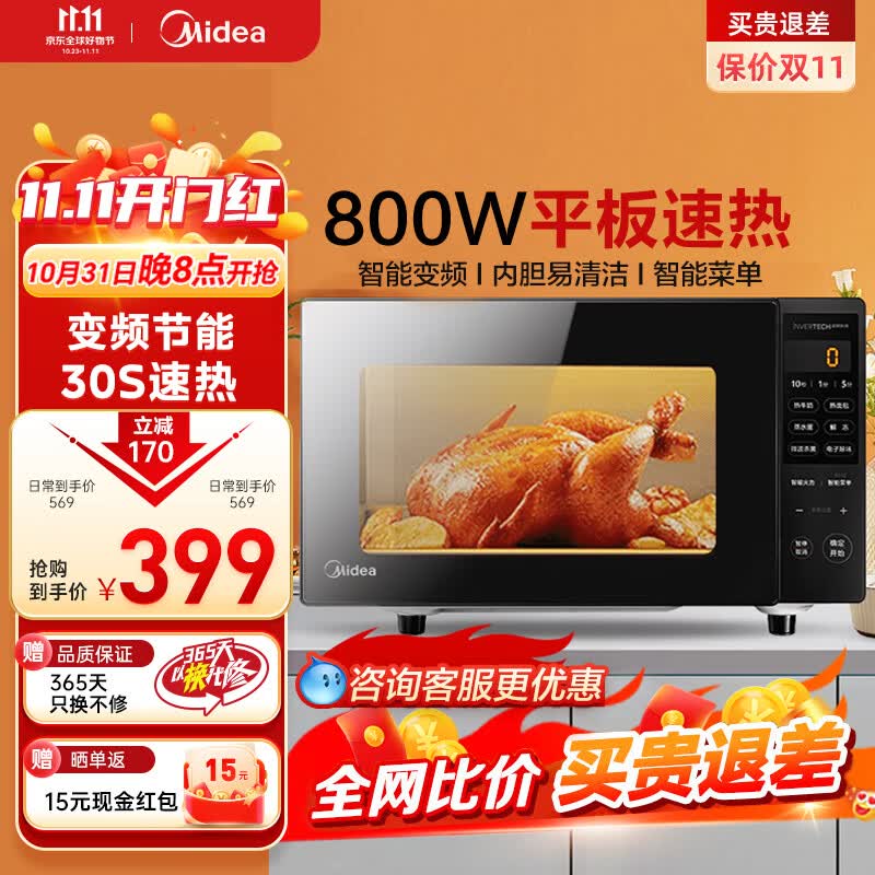 美的（Midea） 变频微波炉 20升大平板底盘 智能菜单 智能变频 家用小型迷你微波炉 20L黑色  PM20M3 黑色官方标配款怎么看?