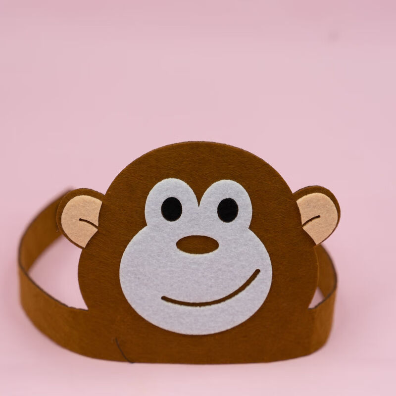 幼儿园绘本表演活动角色游戏扮演可爱卡通头套头饰 如图款式02(猴子)