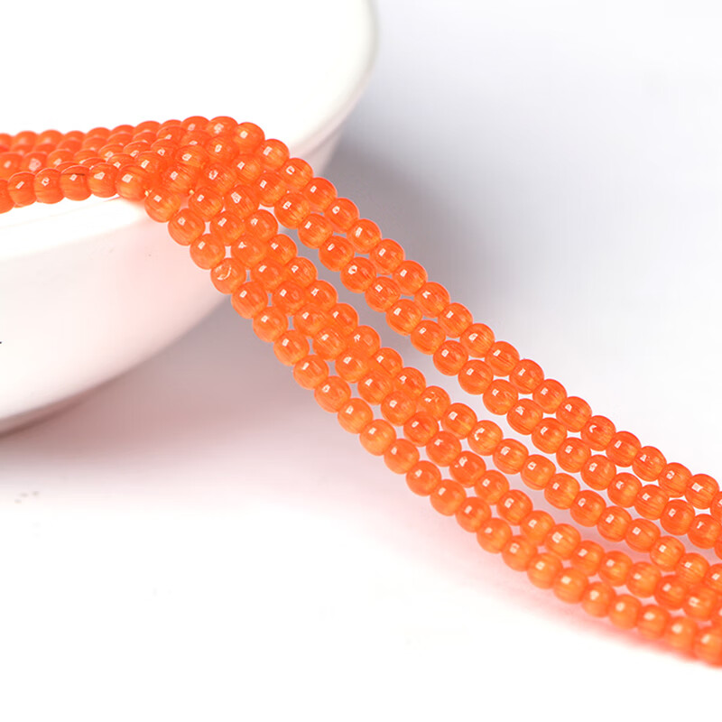 莫琳白红黄蓝绿猫眼石彩色散珠子diy饰品配件手工编织串珠圆珠长 2mm