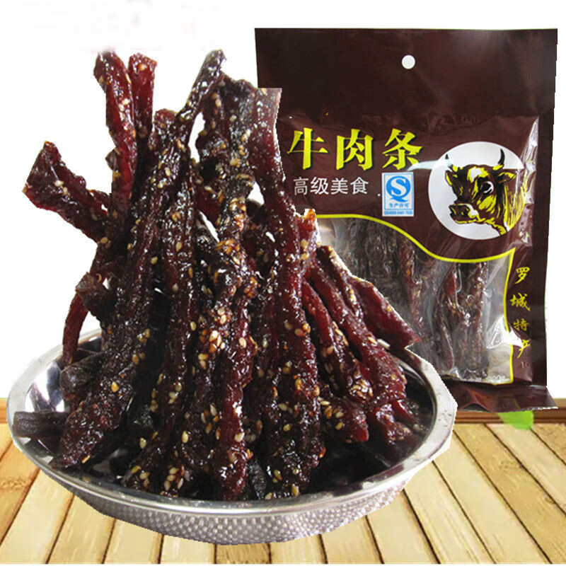 嘉立广西河池罗城特产牛肉条牛肉干100克休闲小吃香辣味 香辣100克
