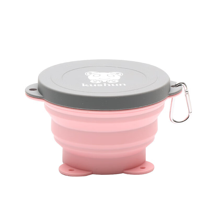 苏奕贝旅行便携硅胶折叠碗 儿童旅游户外餐具带盖可折叠泡面碗 720ml