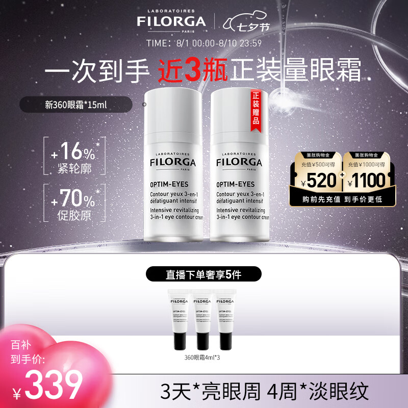 菲洛嘉（Filorga）【直播间专享】360眼霜15ml淡化细纹提拉紧致保湿滋润护肤