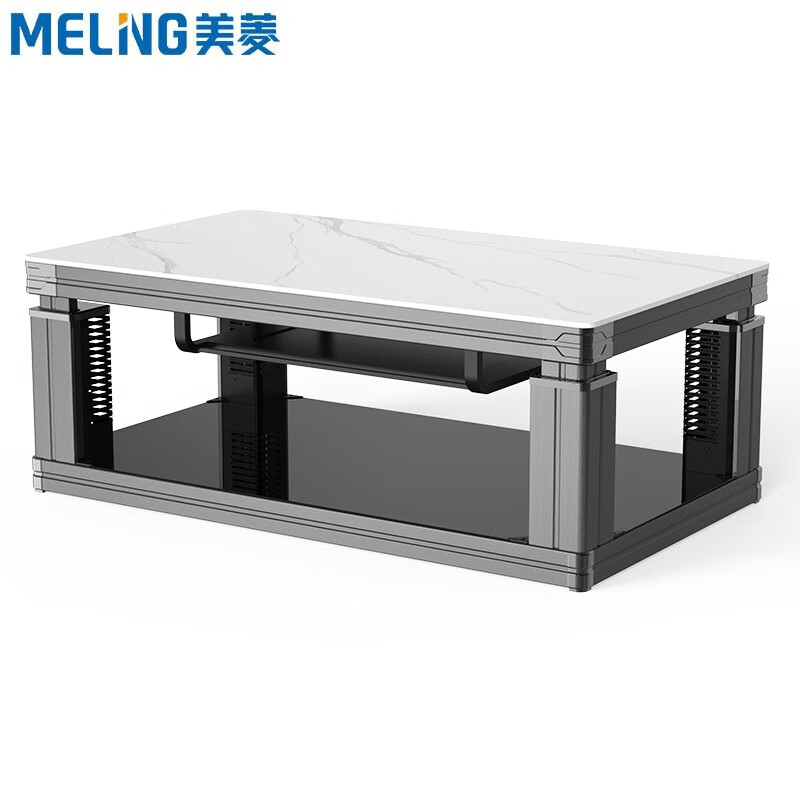 美菱 （MeiLing） 烤火桌电暖桌电暖茶几取暖桌长方形电炉子语音控制升降茶几电烤桌取暖器 1.38米加厚款+语音+带炉MDN-128GD2E
