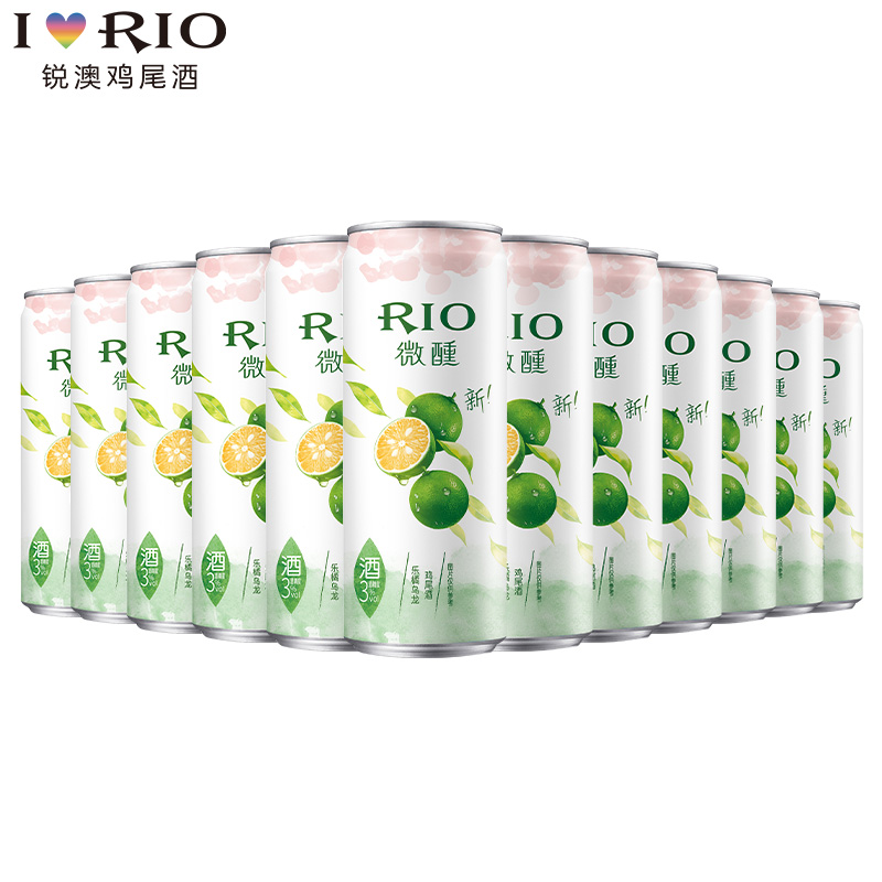 rio锐澳 预调鸡尾酒 微醺3度小美好系列 气泡酒果酒整箱 微醺乐橘乌龙