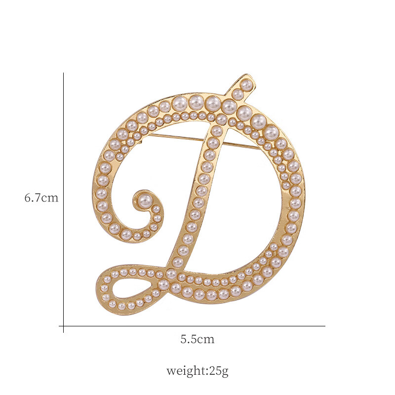 珍珠别针女胸花服饰配件饰品 xd8447字母d