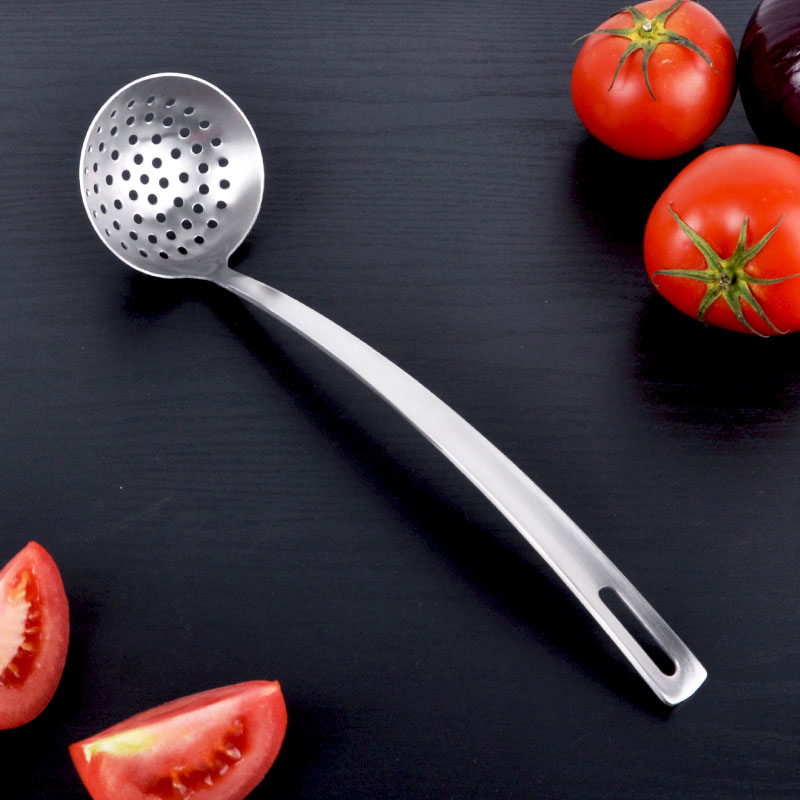 为尔佳（WEJP） 加厚304不锈钢小号汤勺漏勺火锅勺子套装大号长柄火锅勺盛粥勺厨房商用家用厨具 大号漏勺 一支