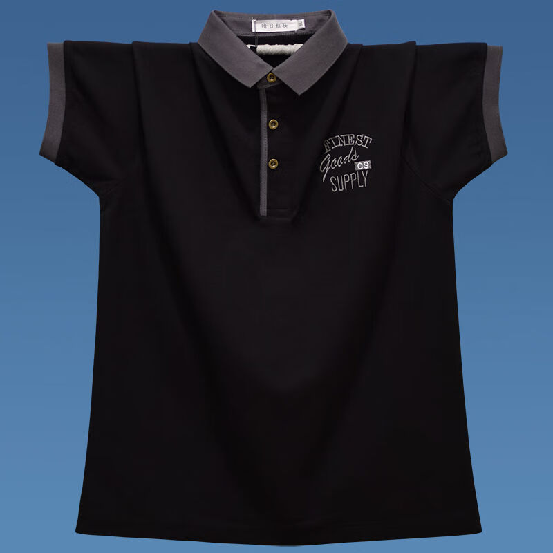 的短袖男士加大t恤胖哥大肚子男士翻领短袖t恤男2022新款夏季啤酒肚宽