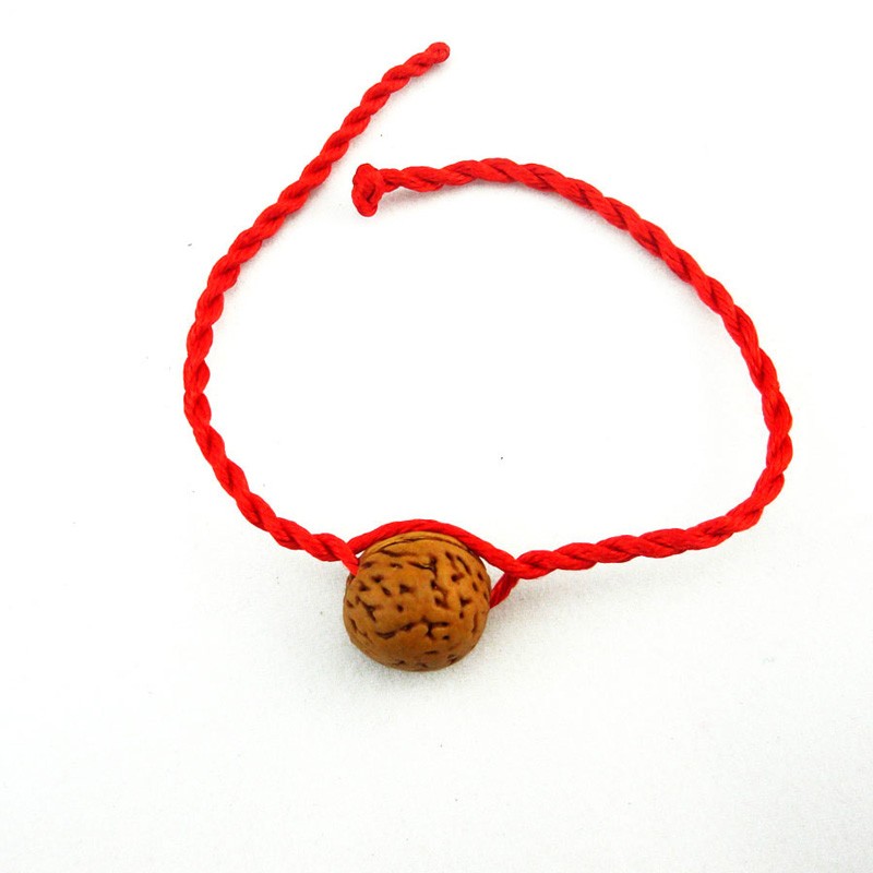 纳知轩 宝宝手链红绳成人桃核雕刻桃篮桃木手链手工编织本命年礼物