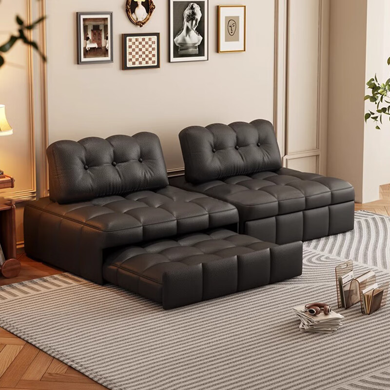 鼎禾泡芙折叠沙发床单双人两用2026新款小户型客厅休闲坐卧伸缩床 【米白色】1.2米沙发床 猫抓皮【顺丰送货上门】