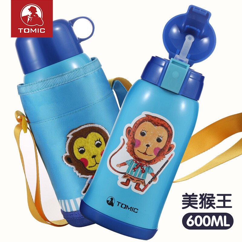 特美刻（TOMIC）特美刻316不锈钢儿童保温杯带吸管水杯学生带原装包卡携杯子大 美猴王600ML带原装包