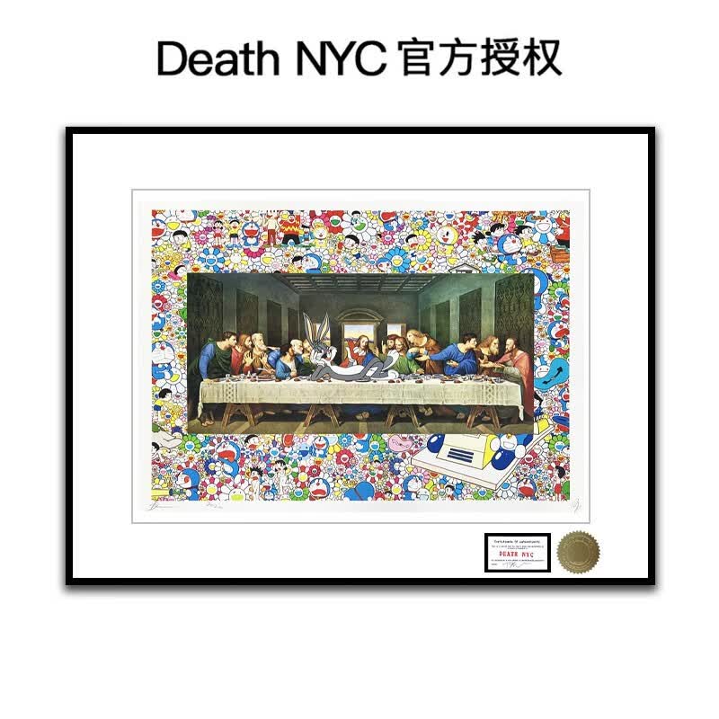 三为(sunwayart) death nyc限量版画最后的晚餐卡通客厅背景墙装饰画