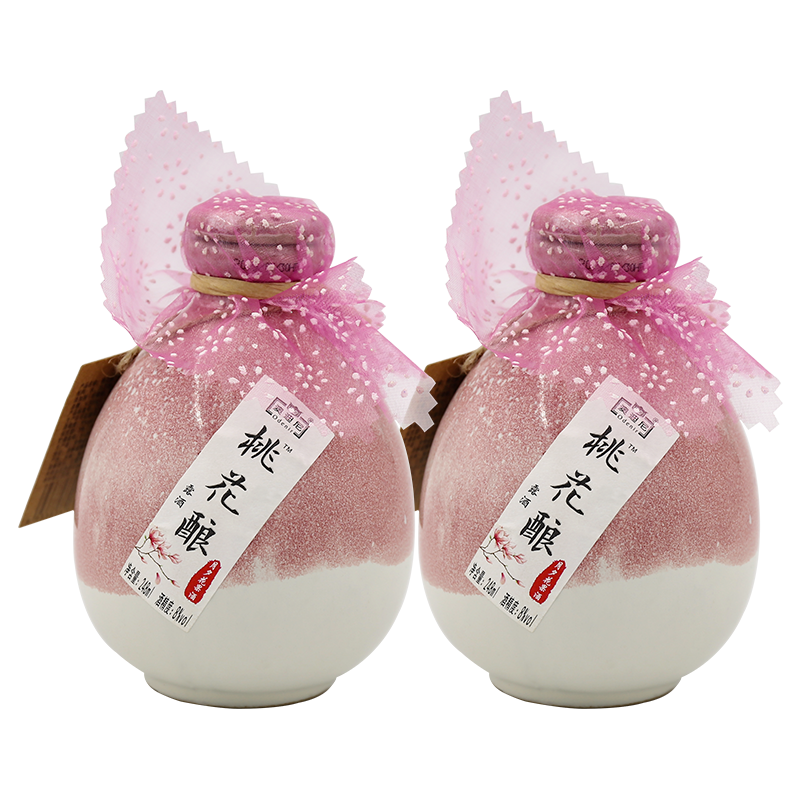 红动酒业澳迪尼露酒 桃花酿 248ml*2 女士低度果味甜酒古风瓶高颜值网