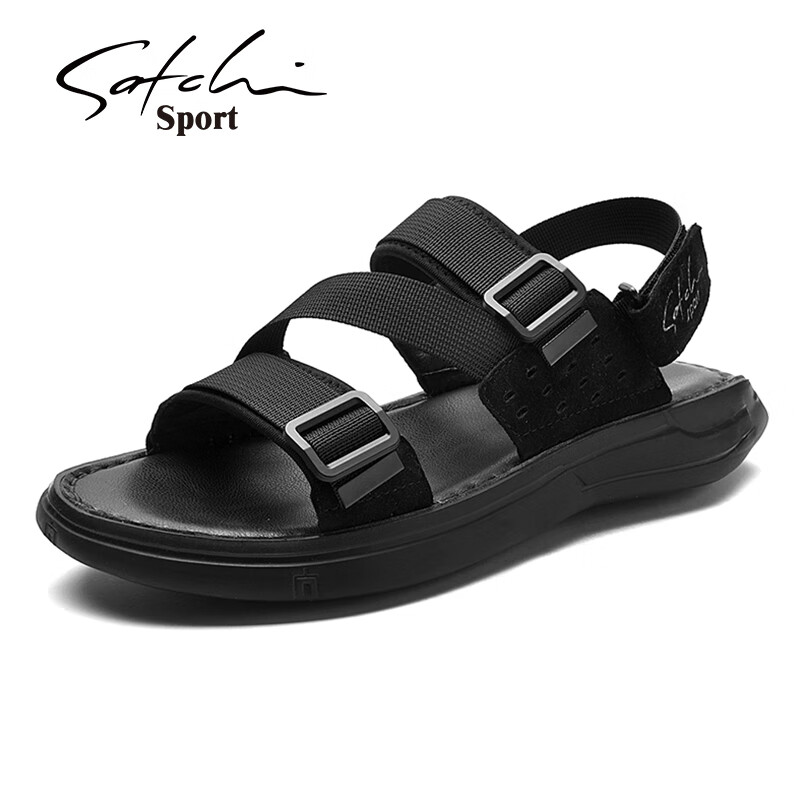 沙驰(satchi)沙驰运动沙滩鞋商务休闲凉鞋男2023年新款软底防滑 38