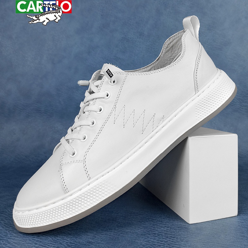 高档男鞋春秋季男士板鞋真皮透气头层牛皮男鞋轻便除臭休闲鞋子温州鞋